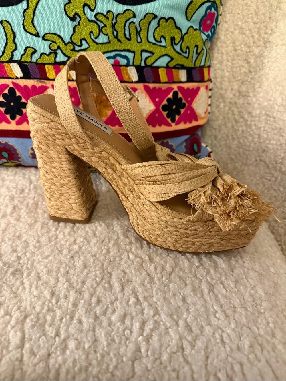 Steve Madden Romey Raffia Platform Sandals